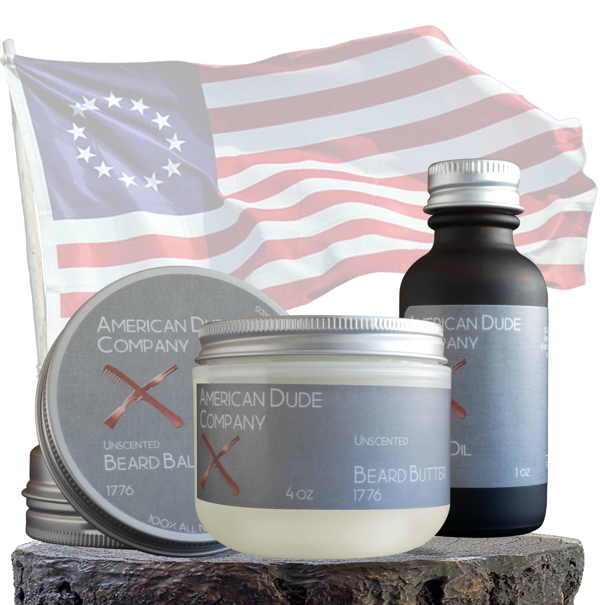 1776 - Unscented - Combo Pack (1oz Oil, 2oz Butter, 2oz Balm)